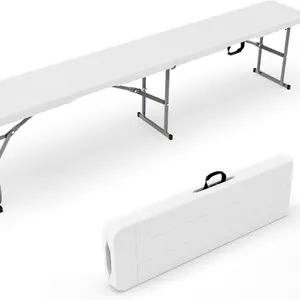 Ubesgoo 6ft Plastic Folding Bench  Portable Outdoor Bench in Garden Picnic Camping Dining Party Seat, Waterproof Bench for Soccer Activities, Firm and Durable