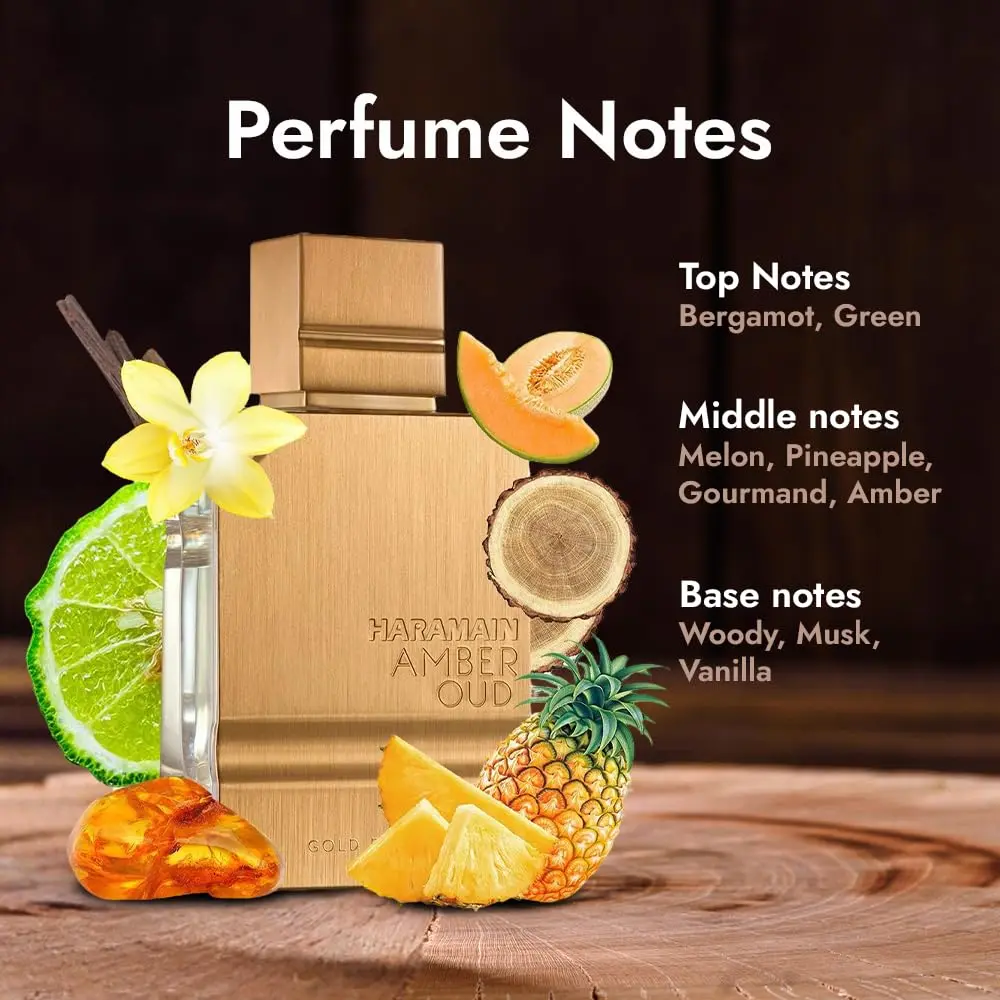 AL HARAMAIN Amber Oud Gold Edition EDP Spray - Unisex Arabian Fragrance, Amber Woody Fruity, Aromatic Scent, Captivating Scents, Enchanting Fragrance, Long-Lasting, 2 oz