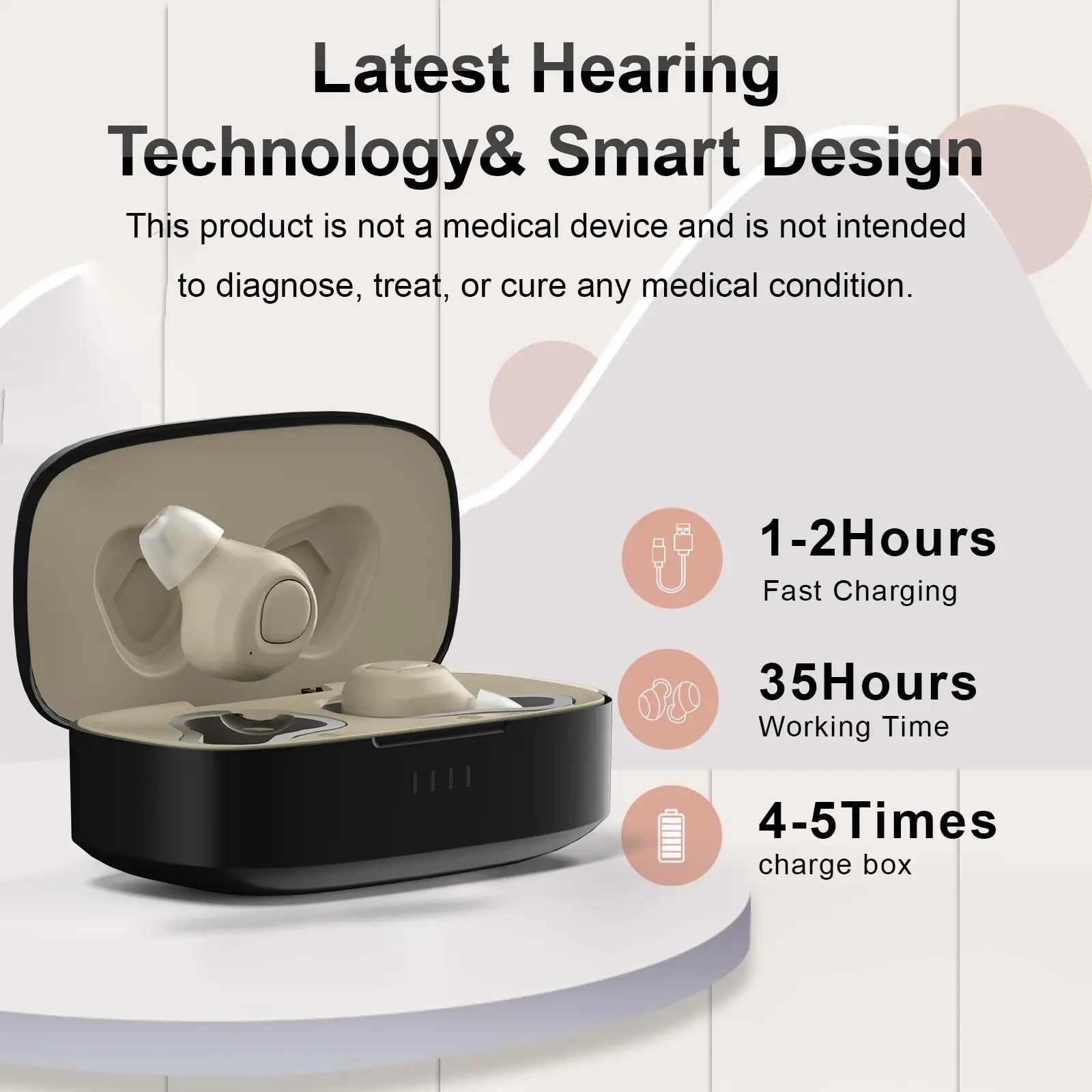 Over-Ear Design, Lightweight Comfortable, Designed for Hearing Impaired Individuals Portable Sound Amplifier Headphones,