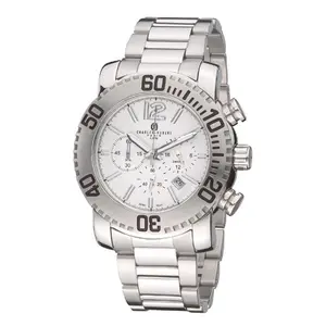 212 MAIN Women's Fashion Watch, Charles-Hubert-Paris Design, White Dial, Chronograph Function, Stainless Steel Band