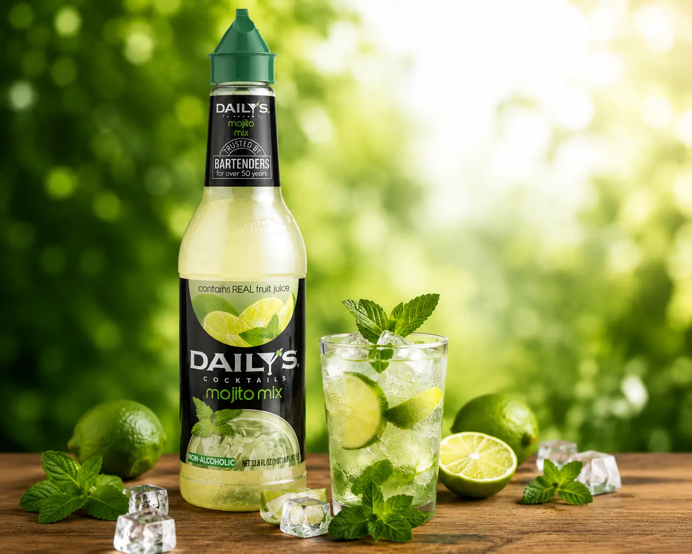 Dailys Sweet Mojito Flavored Low-Fat Room Temp Beverage Concentrate Syrup - Versatile for Any Occasion, Ideal for US Food & Beverage Syrup Consumers