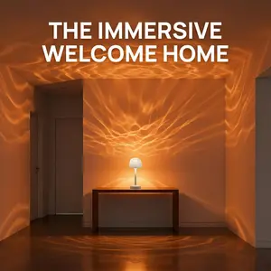 High-Footed Water Ripple Projector Lamp - Rechargeable 16-Color LED Night Light with Stem Base. Rotating Crystal Atmosphere Light for Bathroom, SPA & Bedroom. Dimmable Romantic Mood Lamp shower Wireless outdoorfun