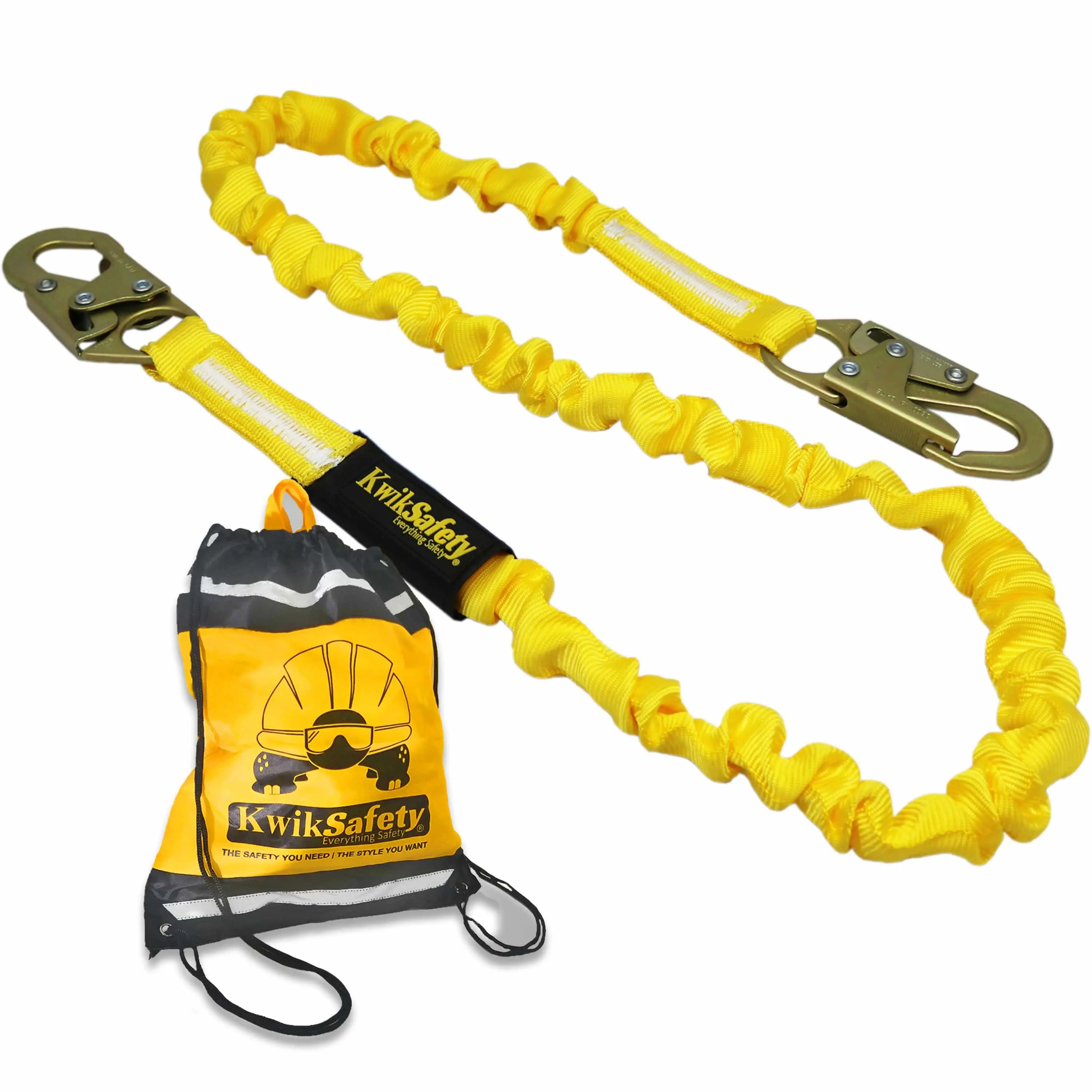 KwikSafety RATTLER 6' Single-Leg Safety Lanyard with Shock Absorber Fall Protection ANSI OSHA - Model No.: KS7703