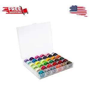 36Pcs Bobbins and Sewing Threads with Case for Multiple Sewing Machine