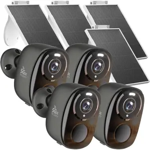 4pcs solar security cameras wireless outdoor 5g24g wifi cameras with solar panel2k camera for home security with ai detection sirencolor night vision 2way talk ip65 worksalexa cloudsd