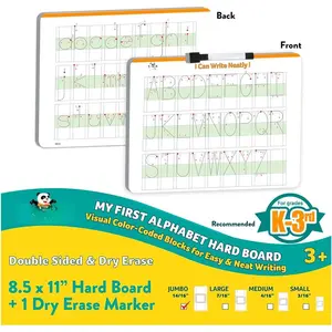 Channie's Visual Dry Erase Alphabet or Numbers Hard Board - Handwriting for , , Elementary School Students (My First Alphabet) Homeschool Learning Supplies & Summer Teaching Workbooks