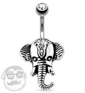 14G Elephant Stainless Steel Belly Button Ring