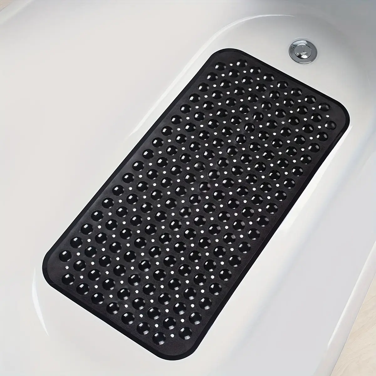 Rectangular PVC Bath Mat, Non-Slip Shower Pad with Round Bumps, Strong Suction Cups, 38x70cm, Bathroom Floor Mat, Non Slip Mats, Ideal for Bathtub, Bathroom, Home, Hotel Use