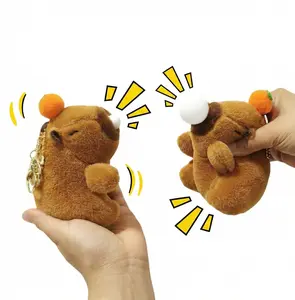 Shake Sound Capybara Keychain  – Funny Pop-Out Bubble Fidget Toy | Cute Squeeze-Sound Plush Animal | Soft Bag Charm for Backpack | Fun Stress-Relief Gift | Valentine’s Day Surprise for Kids, Teens & Girlfriend