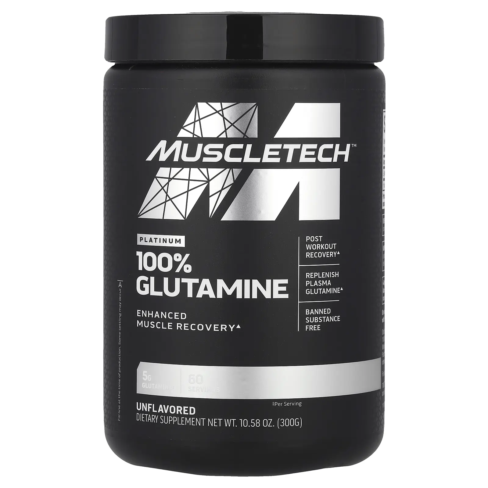 MuscleTech Platinum 100% Glutamine, Unflavored, 10.58 oz (300 g) MuscleTech Platinum 100% Glutamine, Unflavored, 10.58 oz (300 g)