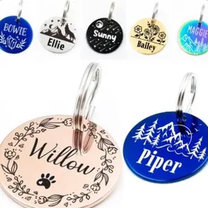 Customizable Stainless Steel Pet ID Tags with Personalized Designs for Dogs and Cats