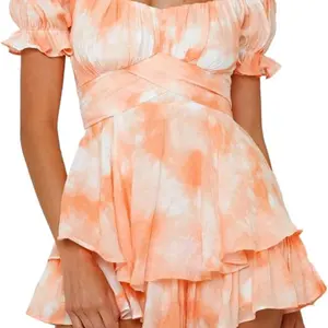 Women Boho Romper off Shoulder Ruffle Chiffon Shorts Jumpsuit Playsuits