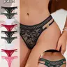 Lace Panty Set Sexy Women's Thong Panties, Low Waist Mesh Underwear with Metal Buckle, 9 Pcs Set, Suitable for All Seasons, Versatile Design