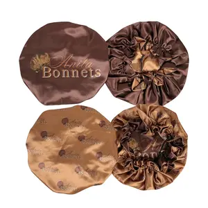 Reversible light brown & Dark Brown Bonnet