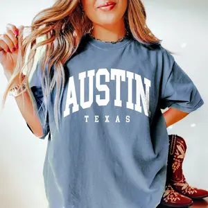 Comfort Colors Austin Shirt, Texas Vintage Varsity Aesthetic, Trendy Travel Destination Gift, Unisex Garment-Dyed T-shirt