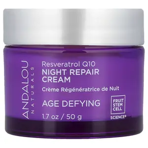 Andalou Naturals Night Repair Cream, Resveratrol Q10, 1.7 oz (50 g)