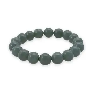 Green Chalcedony D 131.00 ctw Beaded Stretch Bracelet