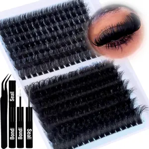 224 Pcs Fluffy D Curl Eyelashes Set, Eyelash Extensions Set, Mixed Lengths 12–24 mm, Dense Volume Lash Clusters, Easy to Apply, Perfect for Beginners and Salons, Eyelash Extensions