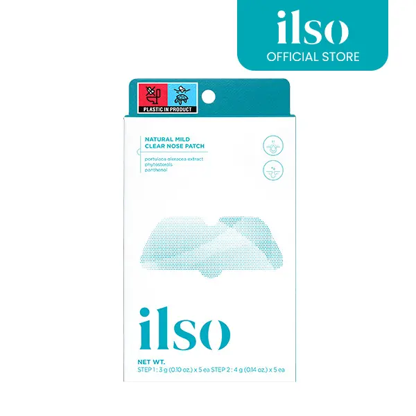 [ILSO Official] Clear Nose Patch for Blackhead & Pore Care without Rubbing - Mild Dermatologist-Approved Formula to Absorb Acne Gunk, Korean Skincare (5 PCS)