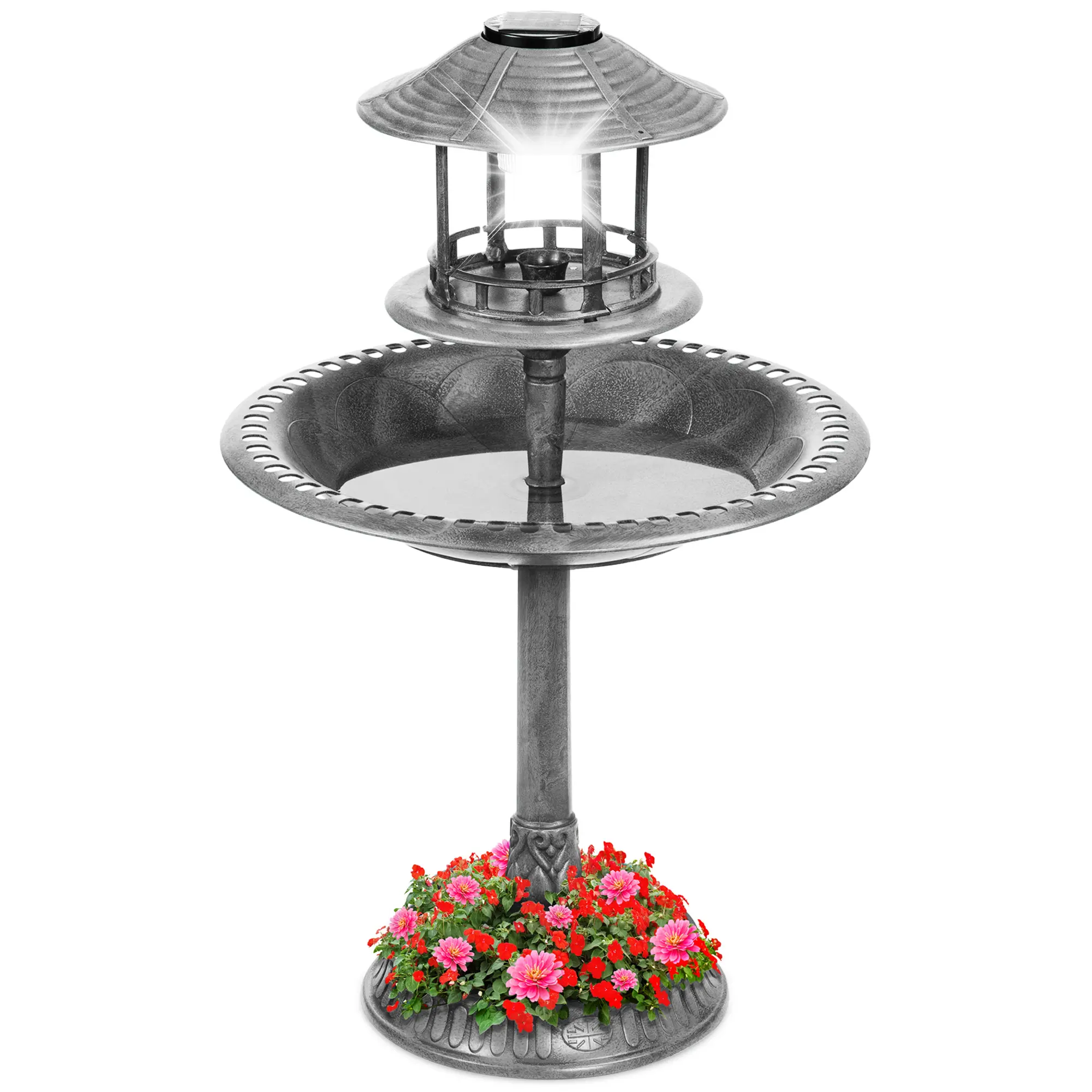 Best Choice Products Solar Outdoor Bird Bath Pedestal Fountain Garden Decoration w/ Fillable Planter Base Best Choice Products Solar Outdoor Bird Bath Pedestal Fountain Garden Decoration w/ Fillable Planter Base