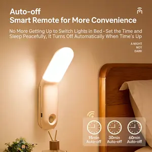 JOYTUTUS 2026 LED Night Light Touch Control 3 Color Temperature Stepless Dimming 270° Rotatable 1800 mAh Reading Light with Strong Magnetic Hook Stand USB Powered Smart Lamp