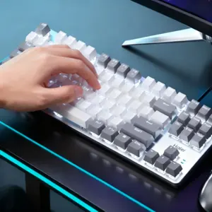 Mechanical Wired Keyboards, 87-Key Mapping E-Sports Game Keyboard, &, Dual-Stitching Axis, PC Gaming Gear, Tactile Feedback Keyboard