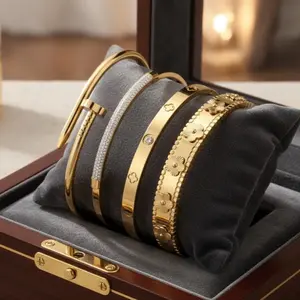 Eterna Gold Waterproof Bangles (Multiple Styles) Non-Tarnish · Color-Lasting