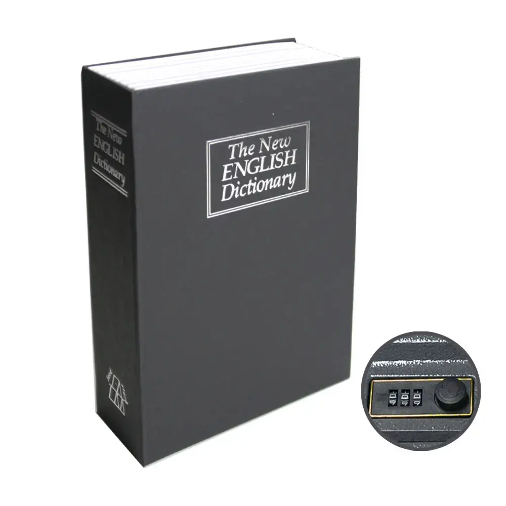 Book Money Box with Password Lock, 1 Count Hidden Secret Storage Box, Safe for Cash, Jewelry, Passports, Valuables, Secure Lock Box for Home, Office, Travel, Mechanical Box