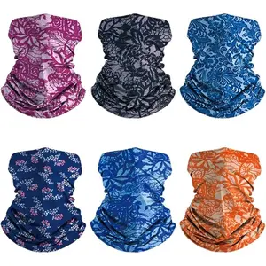 6PCS Magic Wide Tube Face Mask, Neck Gaiter, Headwear, Sports Scarf, Boho Bandana, Balaclava, Headband Set