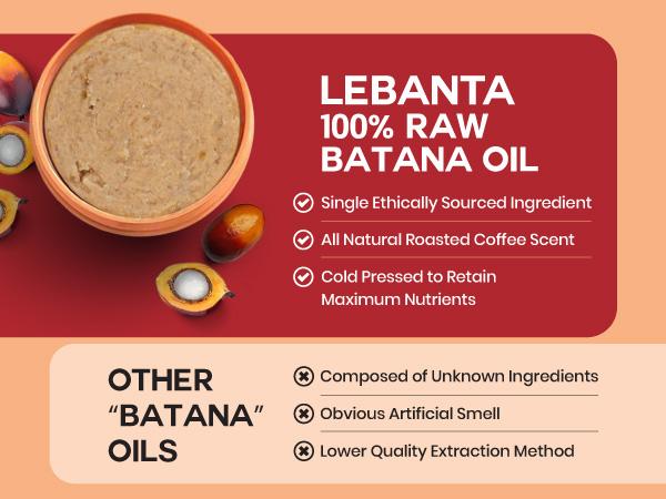 Lebanta Raw Batana Oil for Hair Growth - 100% Pure, Organic 4oz x (3PK) Batana from Honduras for Thick and Strong Natural Hair - Dr. Sebi Unrefined Cold Pressed Cosmetic Scalp Mask for Men & Women (1 Pack)