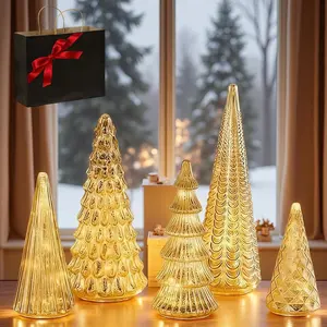 Hard-textured plastic LED Christmas Tree, Resin LED Christmas Decorative Tree (Five-piece Set)