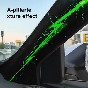 Jdm Car Interior A-Pillar Modification Kit, Lightning Pattern Self-Adhesive Elastic Sticker, Universal Upgrade Set, Car Accessories