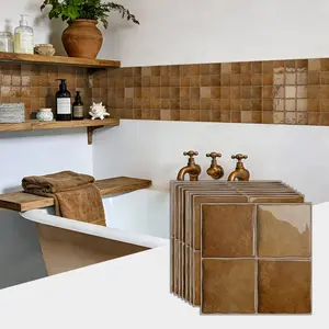 3D Drip Glue Stickers, Copper Color, Self Adhesive Sticker, Detachable Design, Ideal for Kitchen & Bathrooms, Enhances Decor (available in 12/24 Packets)