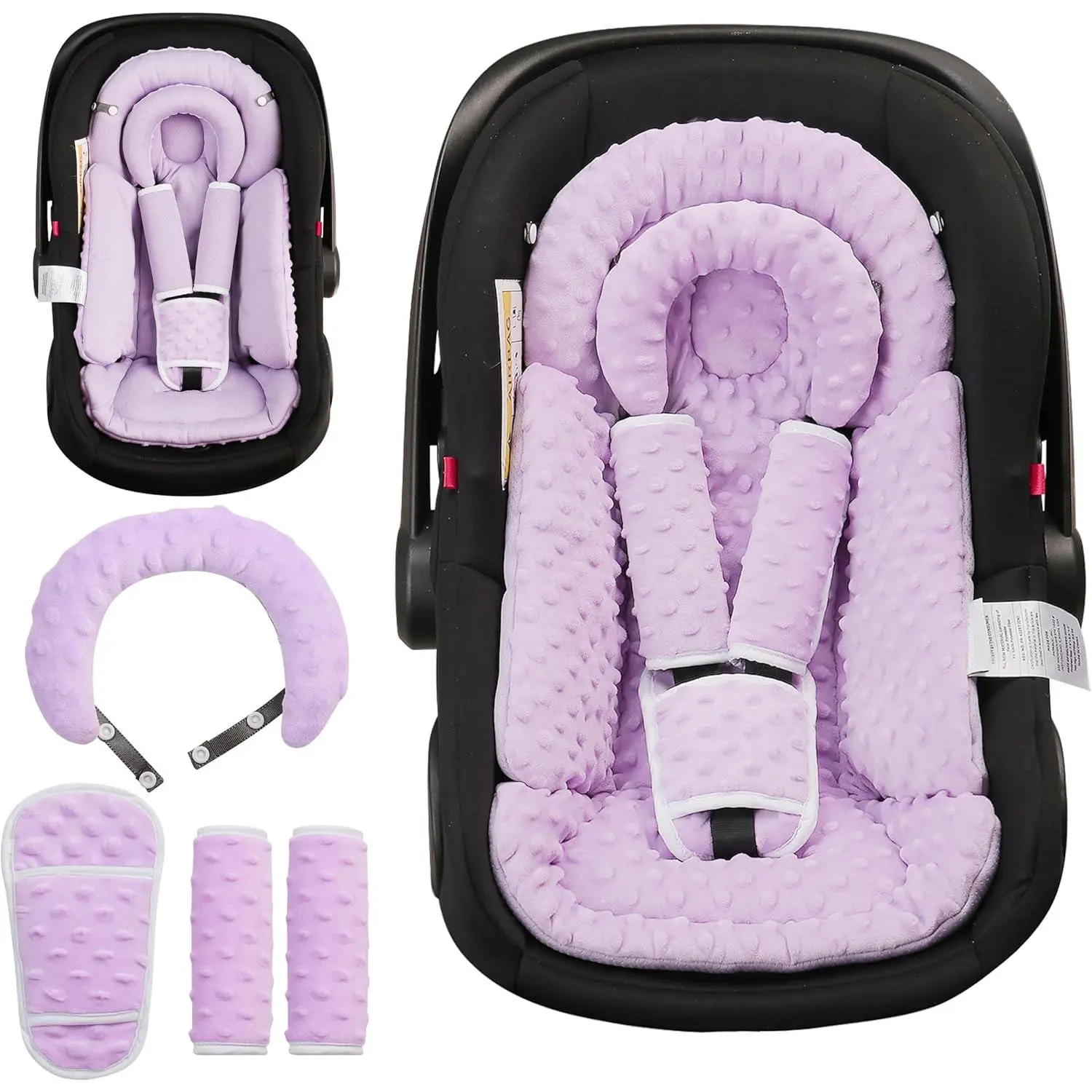 Infant Car Seat Insert with Removable Cushion  Baby Preemie Newborn Infant, Reversible carseat Insert Head Body Support s  Stroller, Baby Swing, Rocker, Bouncer, Bassinet - Purple