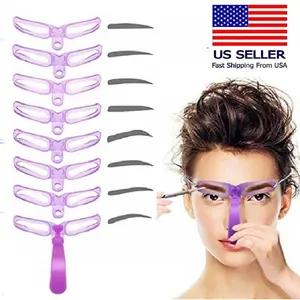 8 Styles Eyebrow Shaping Stencils Grooming Shaper Template Makeup Tool Kit US
