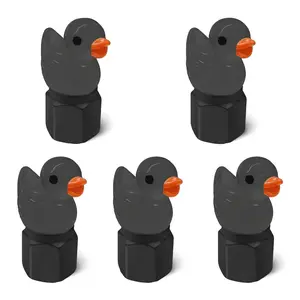 4 Pack Cute Duck tire Valve caps, Glow in The Dark Tire Valve Caps, Interesting and Practical Tire Decoration, Can be Used for Cars, Motorcycles, Trucks, and Bicycles.(Black)