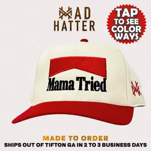 Mama Tried Cowboy Killer Embroidered Trucker Hat Snapback Adjustable (Up To Size 8 Head)