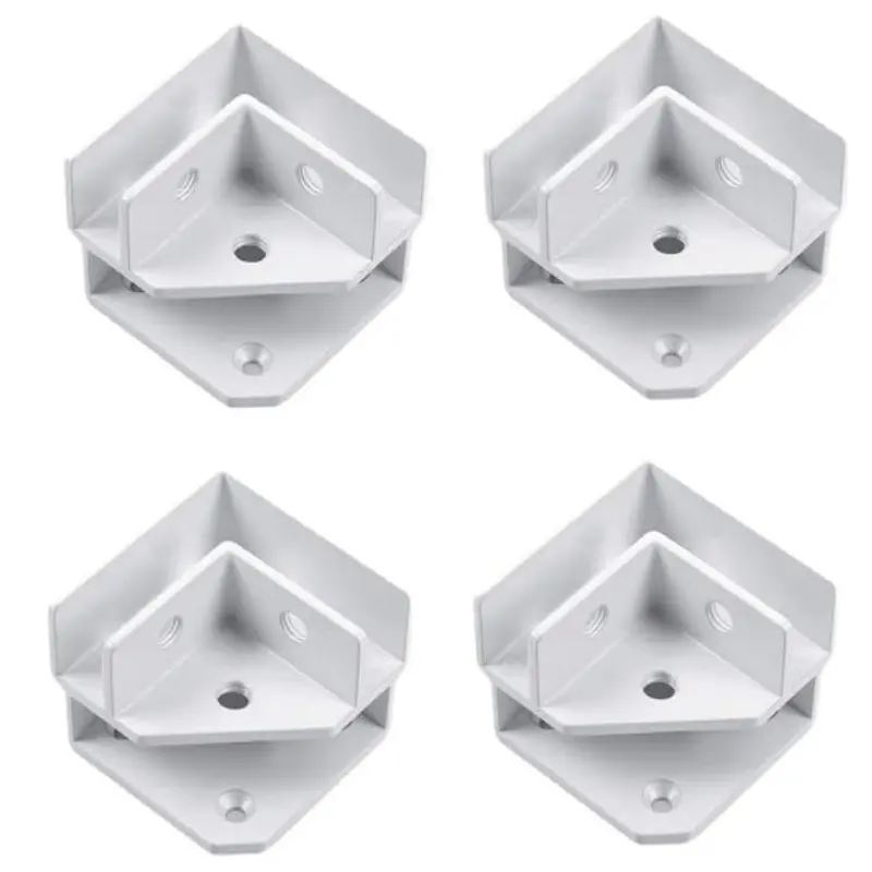 4pcs Adjustable 90-Degree Glass Clips Set, Ideal for Wine Cabinet, Display Rack, Custom Shelving, Secure Glass Panels at Bottom Corners