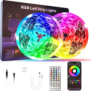 Led Lights for Bedroom 200 FT (2 Rolls 100 FT), with Remote and Application Control RGB Color Changing LED Strip Lights, Music Synchronization, Used for Room, Family, Party Decoration