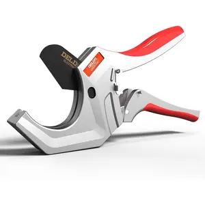 PVC Pipe Cutter, 2-1/2" (63mm) Pipe Cutter with SK5 Blade, Aluminum Alloy Heavy-Duty Ratcheting Pipe Cutter Tool for PVC Pipe, PPR, PEX, Plastic Hoses & Plumbing Pipes