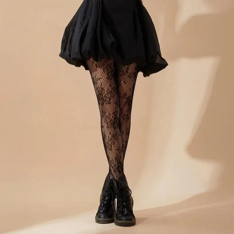 Women's Floral Lace Fishnet Tights, Elegant Comfy Breathable Pantyhose for Daily Wear, All Season Outfits 2026, Ladies Socks for All Seasons
