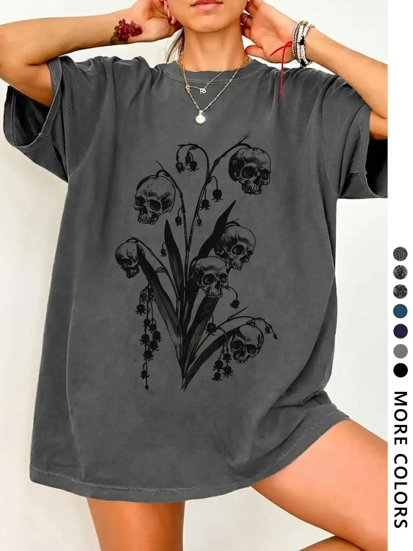 Women's Deep Casual Lady T-Shirt, Casual Comfy Tee, Simple Campus Style, Fashion Streetwear, Vintage Graphic Fitted Tee for All Seasons, Comfortable and Versatile Womenswear