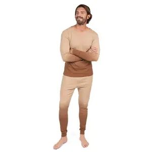 Leveret Mens Two Piece Cotton Pajamas Tie Dye Beige XL