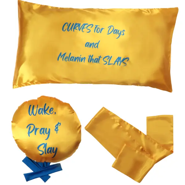 Fay People Chic Satin Bonnet & Pillowcase Set - Embrace Your SGRho Elegance; Hair Bonnets for Women