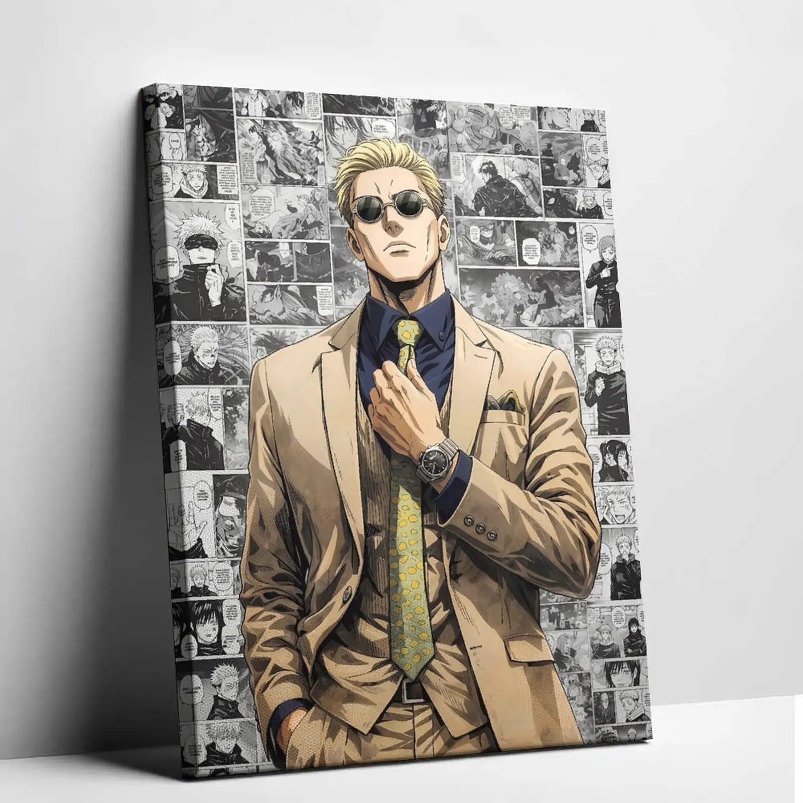 Jujutsu Kaisen Kento Nanami Anime Canvas Wall Art Vintage Manga Panel Collage Poster Suit Gentleman Graphic Design Aesthetic Living Room Bedroom Decor Trendy Shonen Fan Painting Artwork