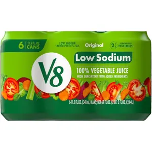 100% Natural Non-Carbonated Vegetable Juice Beverage, 11.5 fl oz Cans (6-Pack) - Daily Hydration Drink