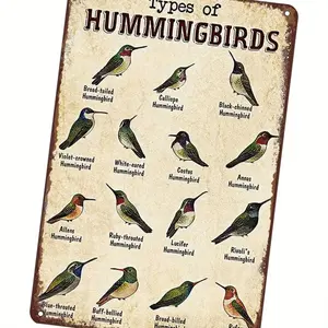 Vintage Hummingbird Aluminum Signs Vintage Metal Sign Great Gifts for Hummingbird Enthusiasts Perfect for Home Decoration