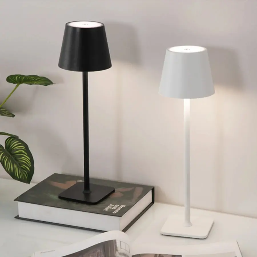 1pc LED Creative Atmosphere Lighting High-Height Table Lamp, Led Desk Lamp, USB Rechargeable Powered Touch Ambient Light, Three Colors/dimmable, Vintage Nightlight, Dimmable Desk Lights