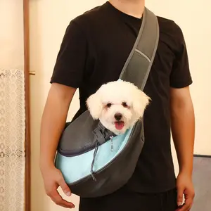 Keep Your Tiny Furbaby Cool!   Best Mesh Breathable Pet Sling Carrier for Cats & Small Dogs (Pom, Teddy). Hands-Free & Crossbody for easy travel.