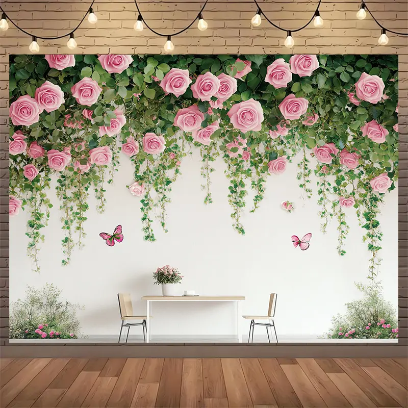 Bohemian Tapestry Style Wall Hanging - Floral Designs Flower Pattern, Premium Soft Fabric All Over Print Festive Backdrops & Banners for Home Wall Decor